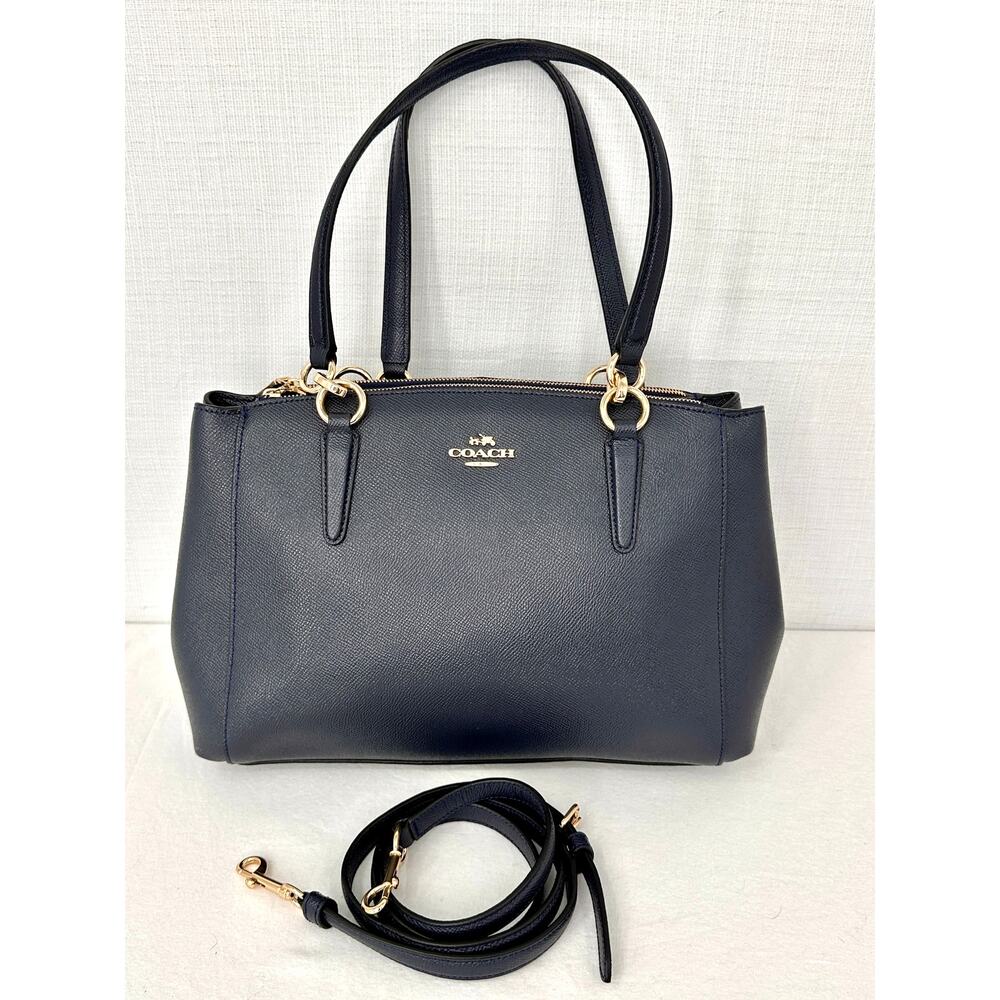 Coach Small Christie Carryall Crossgrain Leather Satchel Navy Midnight F57520